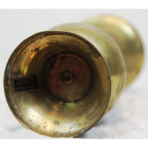 Vtg Solid Brass Metal Mini Bud Flower Vase Indian Etching Design Art Home Decor - Picture 11 of 11